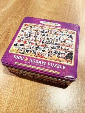 Eurographics Halloween Pets 1000 Piece Puzzle – Complete with Tin Dogs & Cats